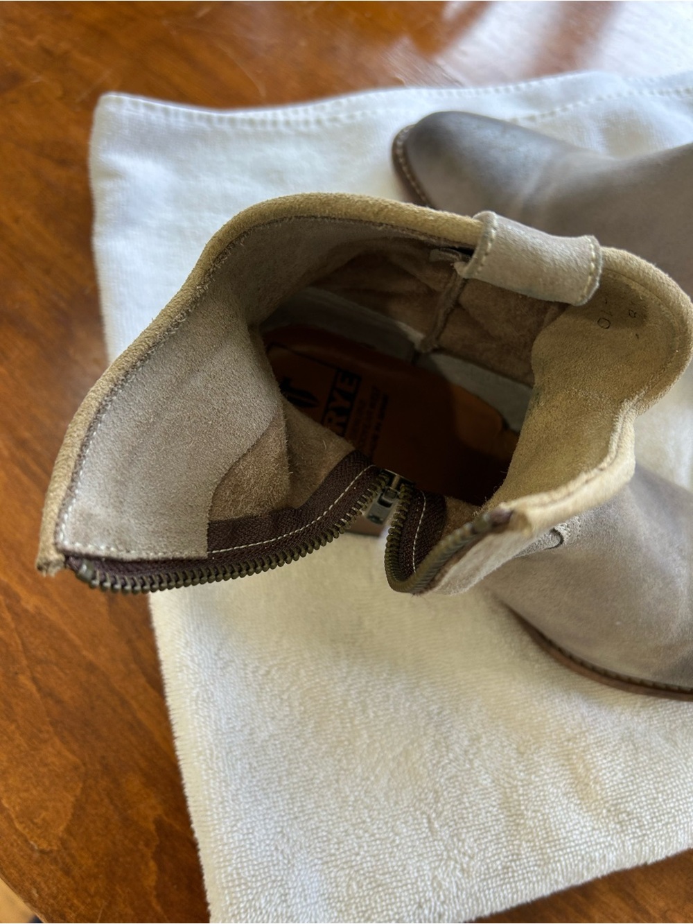 Frye distressed gray Suede Ankle Booties size 8 - Picture 5 of 15
